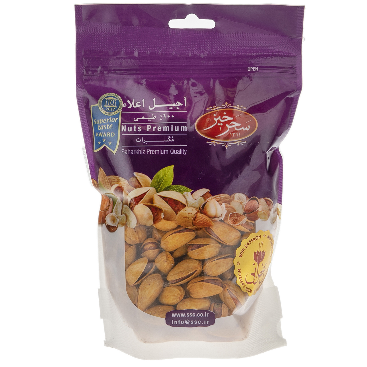 saharkhiz premium quality saffrony pistachio, 250g