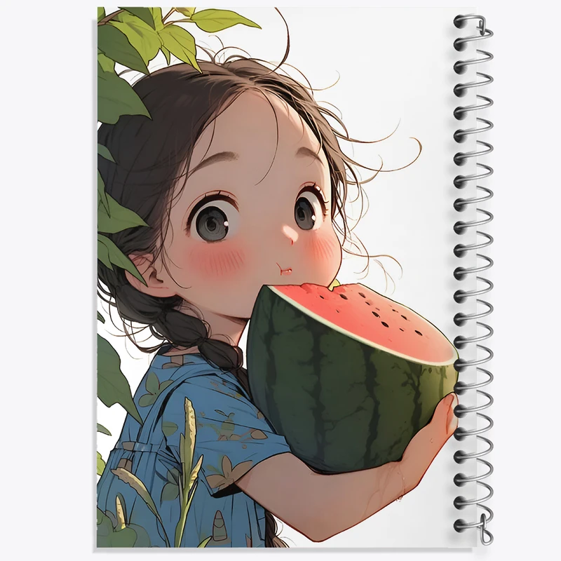 دفتر مشق 50 برگ خندالو طرح دختر و هندوانه کد F7258