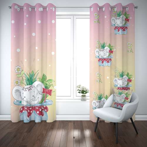 پرده کودک شمسه نگار مدل CK930 سایز 140x250 سانتی متر