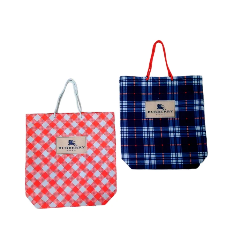 ساک هدیه مدل چهارخونه 02 مجموعه 2 عددی