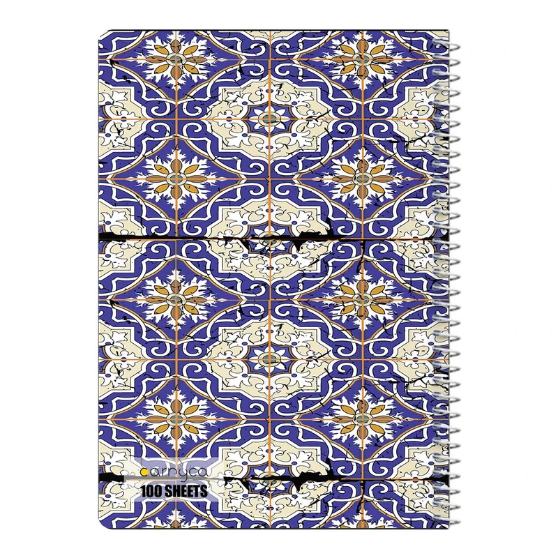 دفتر شطرنجی 100 برگ سیمی کارنیکا طرح پترن ایرانی Persian Pattern کد 12543