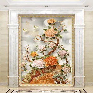 پوستر دیواری سه بعدی مدل شاخه گل چینی DRVF1017