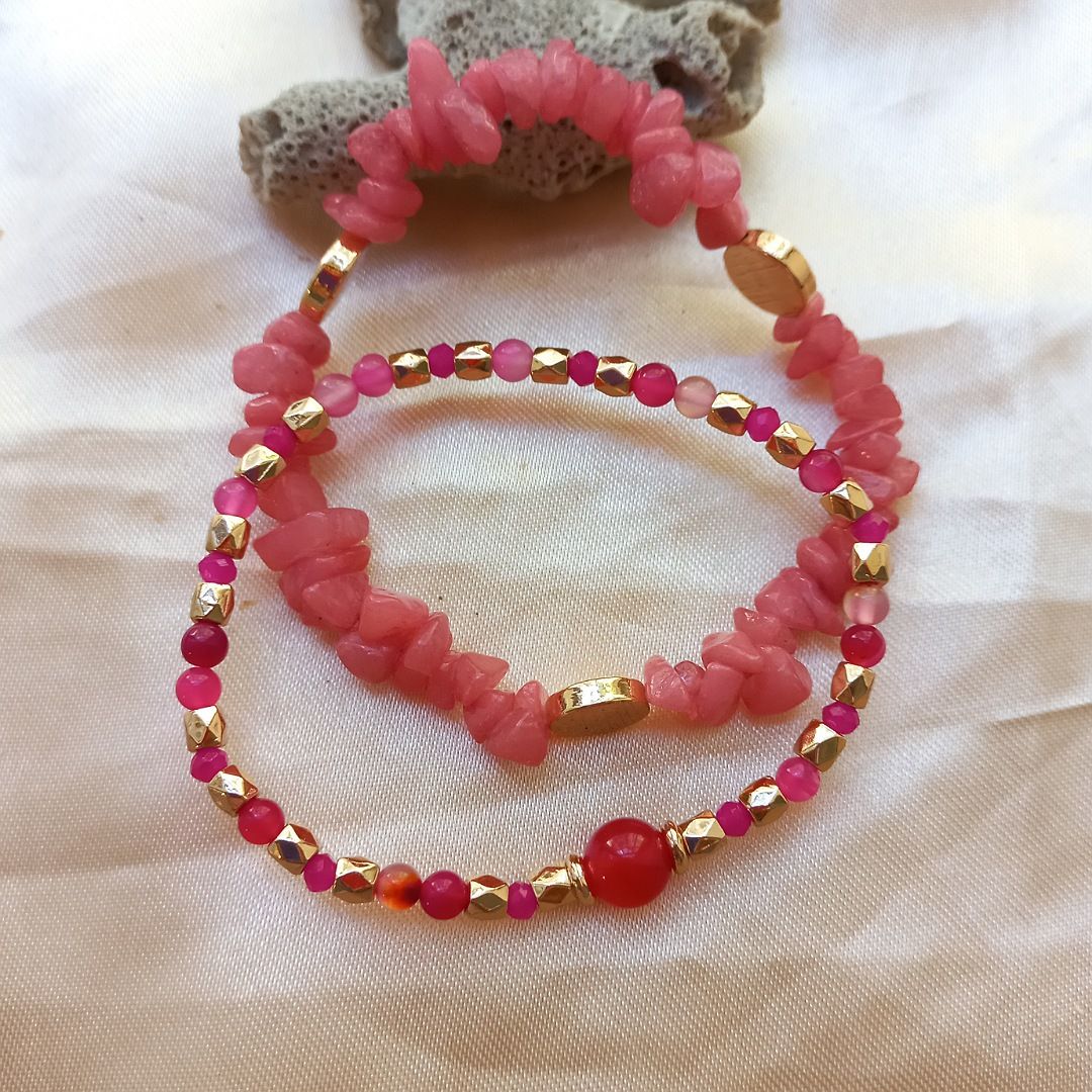 دستبند زنانه آی ام مدل عقیق کد SMR 0117  مجموعه 2 عددی -  - 3