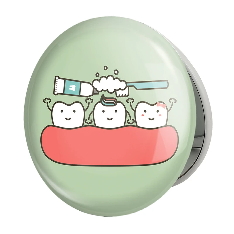 آینه جیبی خندالو طرح دندان و دندانپزشکی کودکانه مدل تاشو کد 27752 