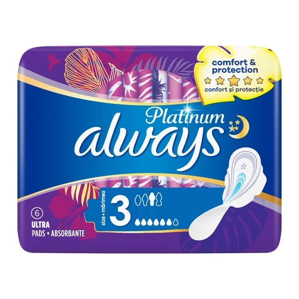 نوار بهداشتی الویز مدل DAY AND NIGH PLATINUM  بسته 6 عددی