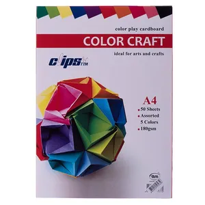 مقوای 180 گرمی 5 رنگ کلیپس مدل Color Play بسته 50 عددی