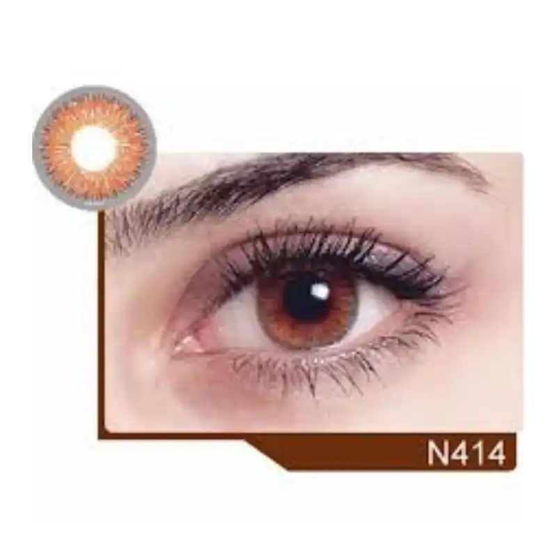 لنز چشم نئوکاسمو مدل 414 رنگ قهوه ای عسلی دور دار