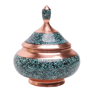 شکلات خوری مسی و فیروزه کوب گالری گوهران مدل 131