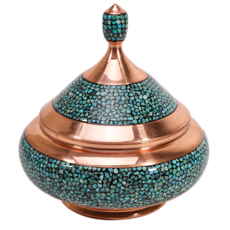 شکلات خوری مسی و فیروزه کوب گالری گوهران مدل 135