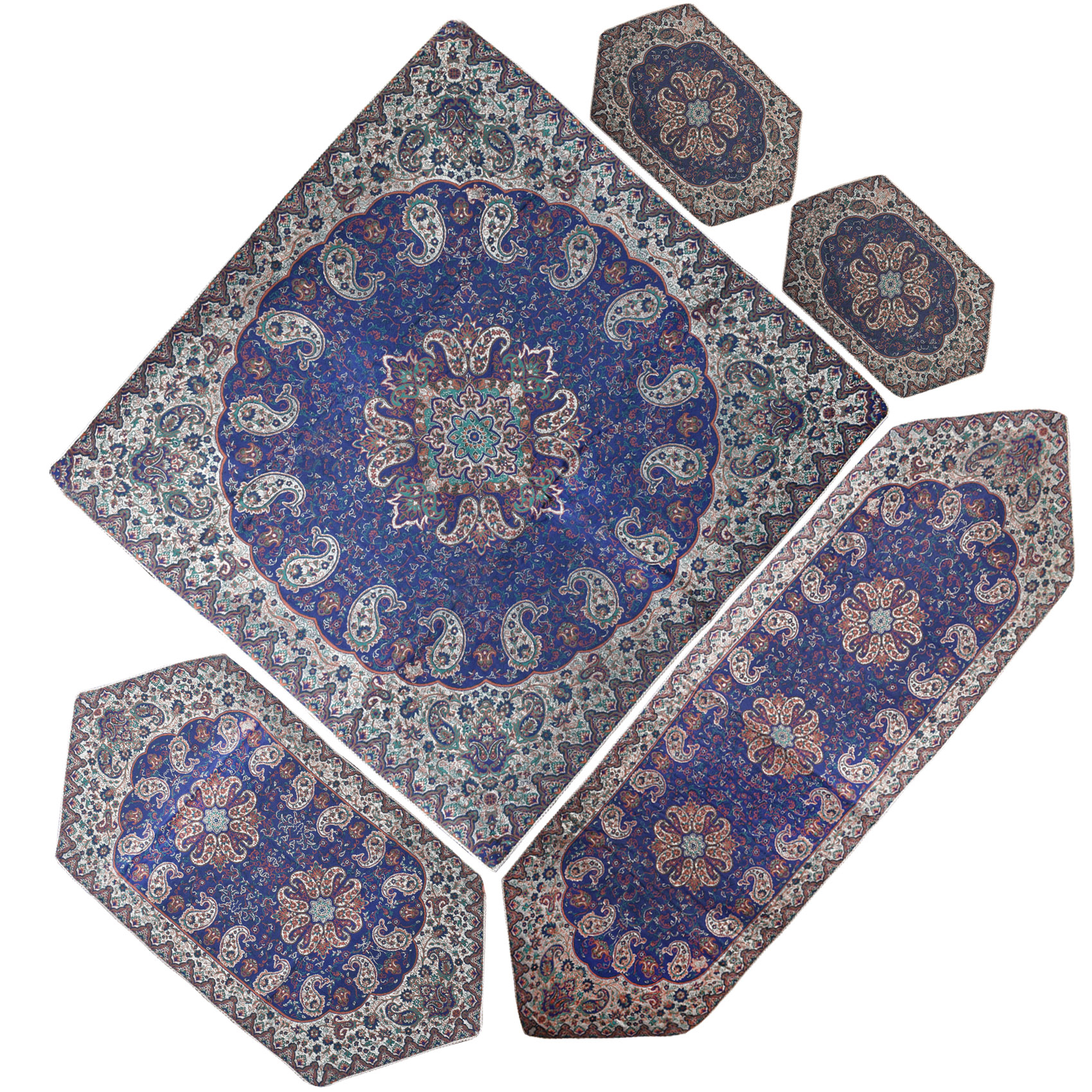 رومیزی ترمه مدل Carbon5/5 مجموعه 5 عددی