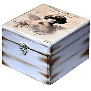 جعبه هدیه چوبی طرح فرشته کد 01