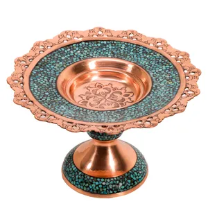 شیرینی خوری مسی وفیروزه کوب گالری گوهران مدل 137