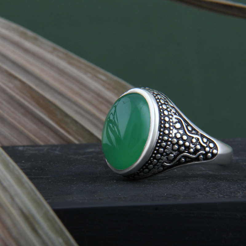 انگشتر نقره مردانه بازرگانی میلادی مدل رکاب سیلندری عقیق کد AM_4262