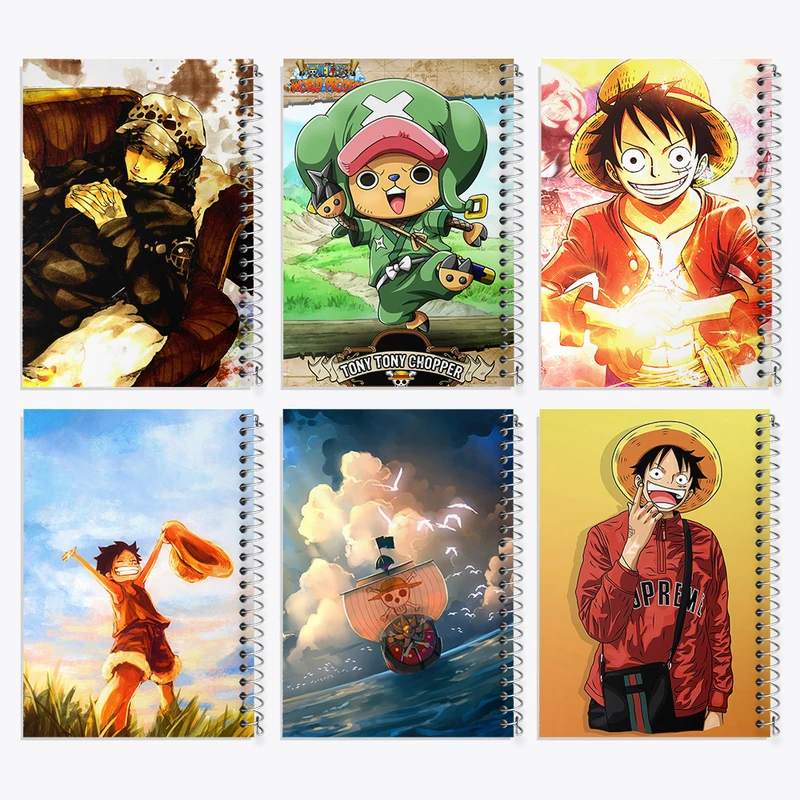دفتر مشق 100 برگ خندالو طرح انیمه وان پیس کد 674 مجموعه 6 عددی