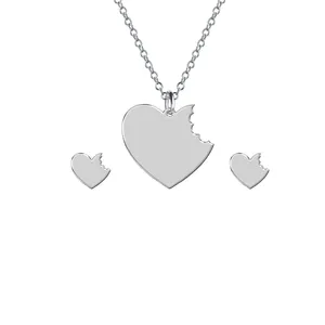 نیم ست نقره ترمه 1 طرح  قلب کد E28