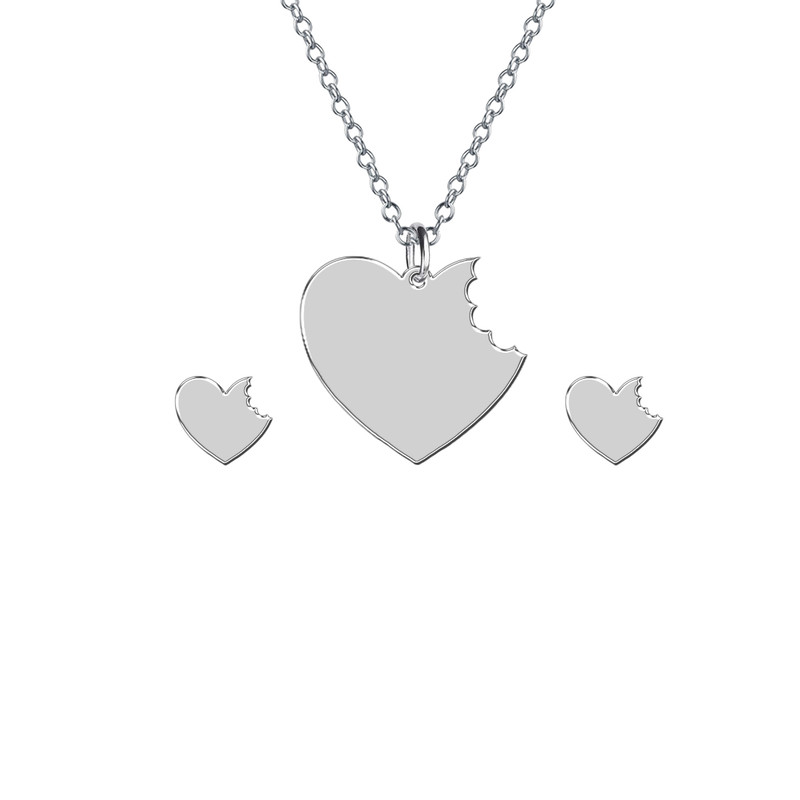 نیم ست نقره ترمه 1 طرح قلب کد E28