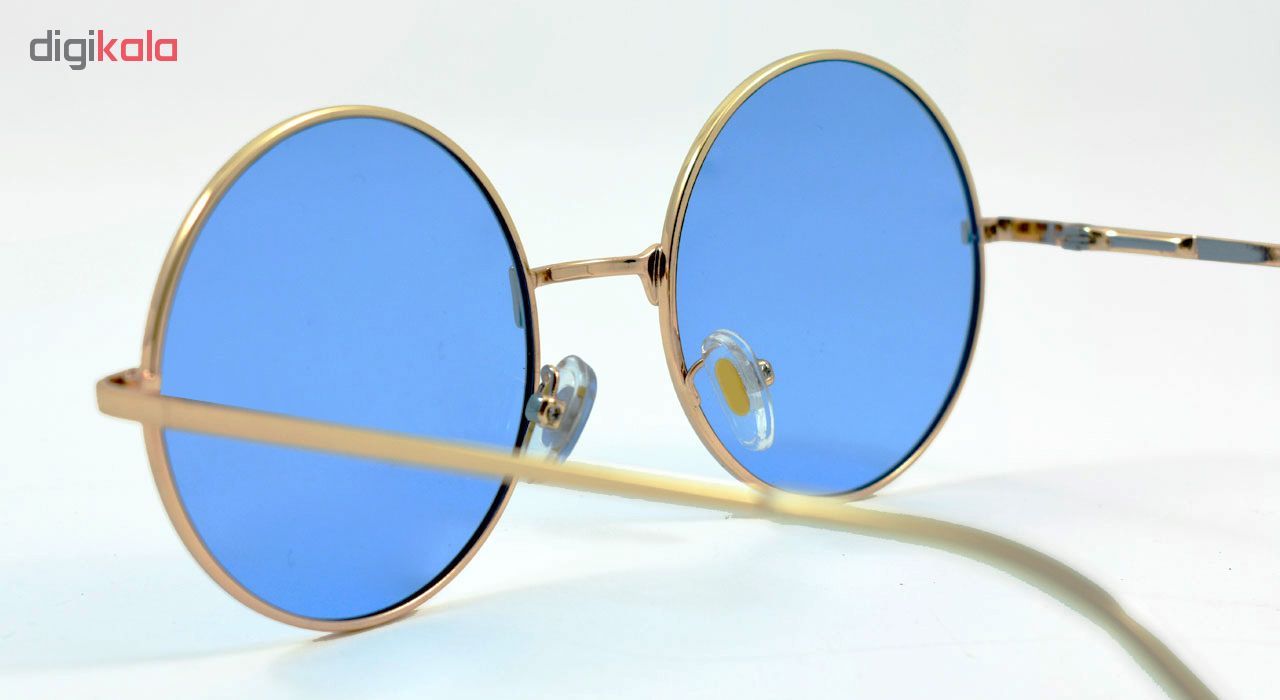 عینک آفتابی مدل Round Metal Blue -  - 5