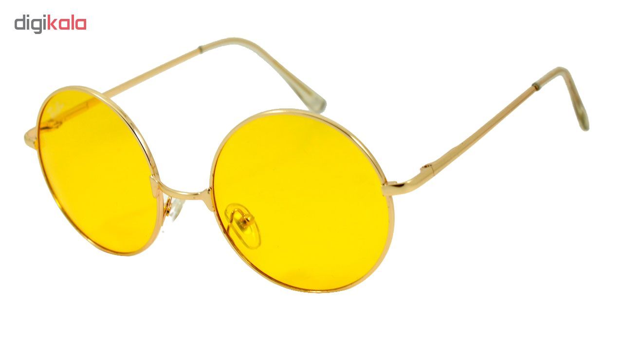 عینک آفتابی مدل Round Metal Yellow -  - 2