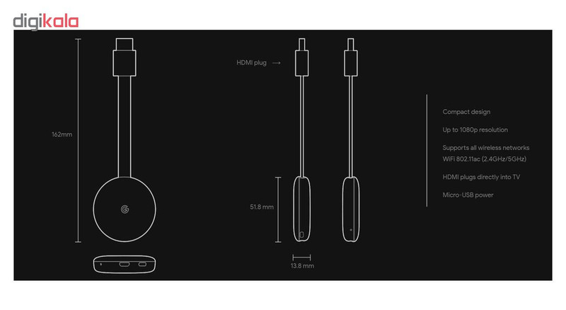 دانگل HDMI گوگل مدل Chromecast - 3rd Generation
