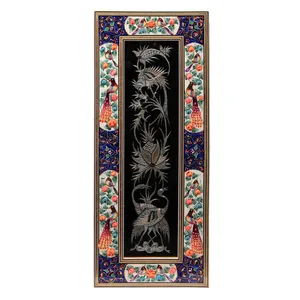 تابلو قلمزنی مدل گل و مرغ کد 2050