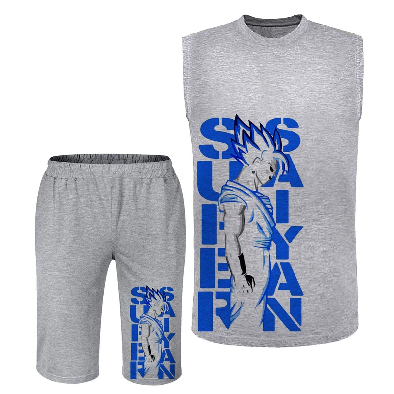 ست تاپ و شلوارک مردانه مدل انیمه N252