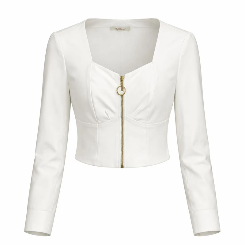 کت چرم زنانه مدل زیپ دار