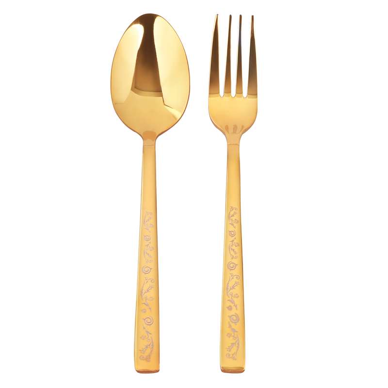 سرویس قاشق و چنگال غذاخوری 12 پارچه مدل فلاوِر