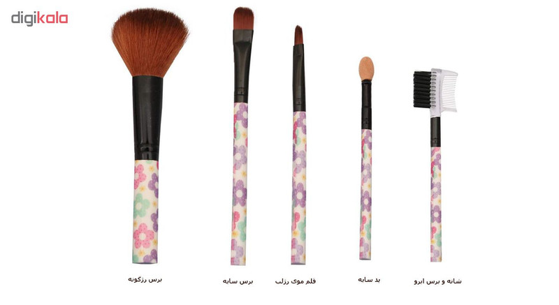 ست برس آرایشی مدل 6966 مجموعه 5 عددی