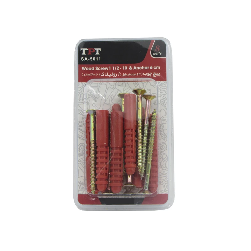 مجموعه 8 عددی پیچ چوب و رولپلاک تی پی تی مدل SA-5011 