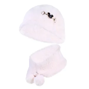 ست کلاه باکت و شال بافتنی مدل موهر کد 573