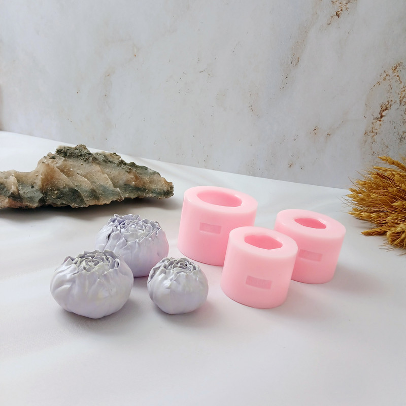 قالب شمع کوشا مدل رز پیونی مجموعه 3 تایی