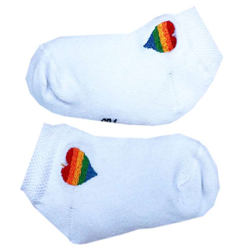 جوراب دخترانه مدل قلب رنگین کمان joi