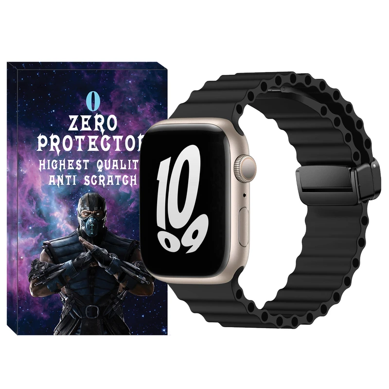 بند زیرو مدل Ocean-ORG-ZR مناسب برای اپل واچ سری 42/44/45/49 میلی متری
