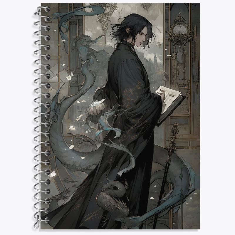 دفتر زبان 50 برگ خندالو مدل سه خط طرح اسنیپ هری پاتر (Harry Potter) کد N2450