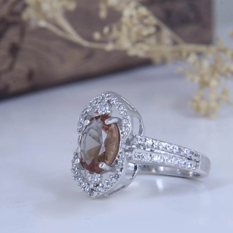 عکس شماره 3 : انگشتر نقره زنانه مدل سنگ الکساندریت برلیان آبکاری رادیوم کد awr_1979