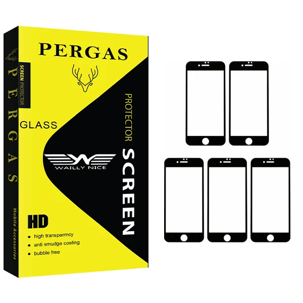 محافظ صفحه نمایش 5D وایلی نایس مدل Pergas Glass مناسب برای گوشی موبایل اپل IPhone 7 plus/8 plus بسته 5 عددی