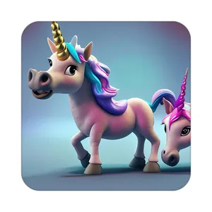 زیر لیوانی کاکتی طرح اسب تک شاخ و یونیکورن مدل mp29011