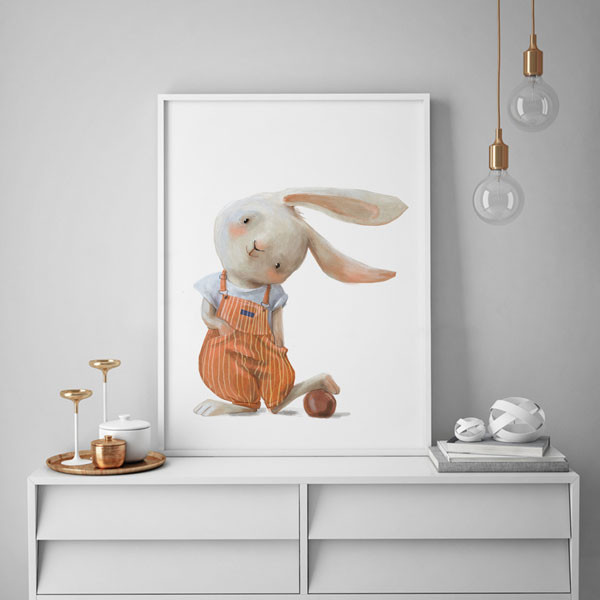  تابلو اتاق کودک سالی وود طرح بچه خرگوش بازیگوش کد T170213
