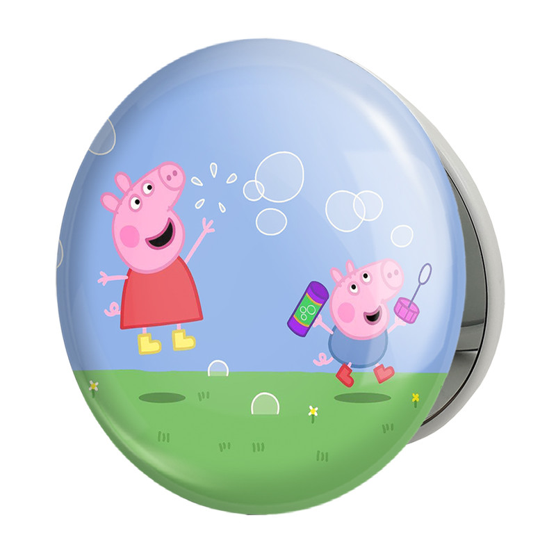 آینه جیبی خندالو طرح پپا و جورج انیمه پپاپیک Peppa pig مدل تاشو کد 22064 