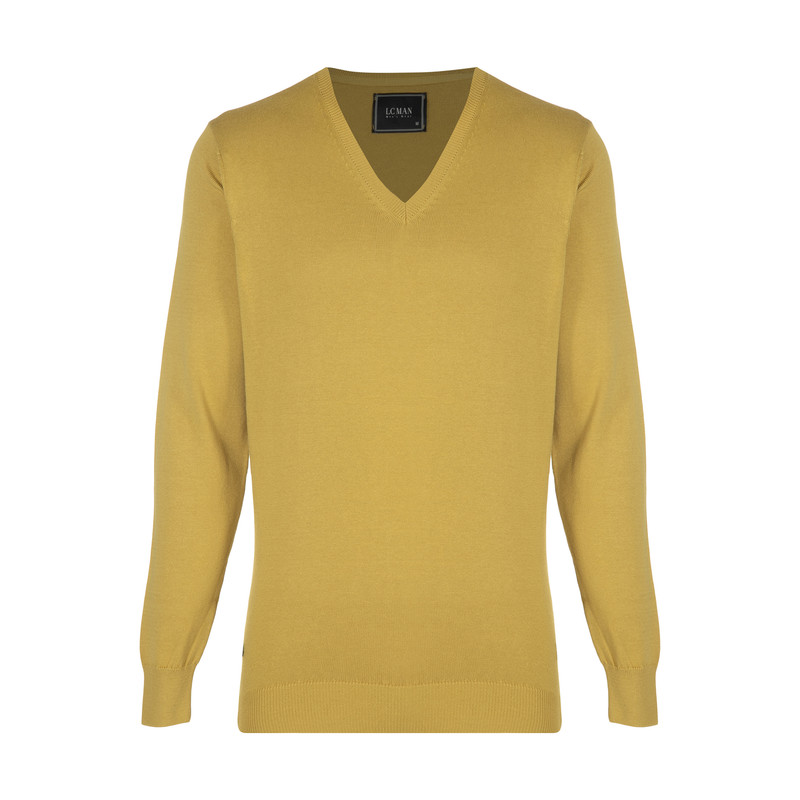 پلیور مردانه ال سی من مدل 09315823-Mustard