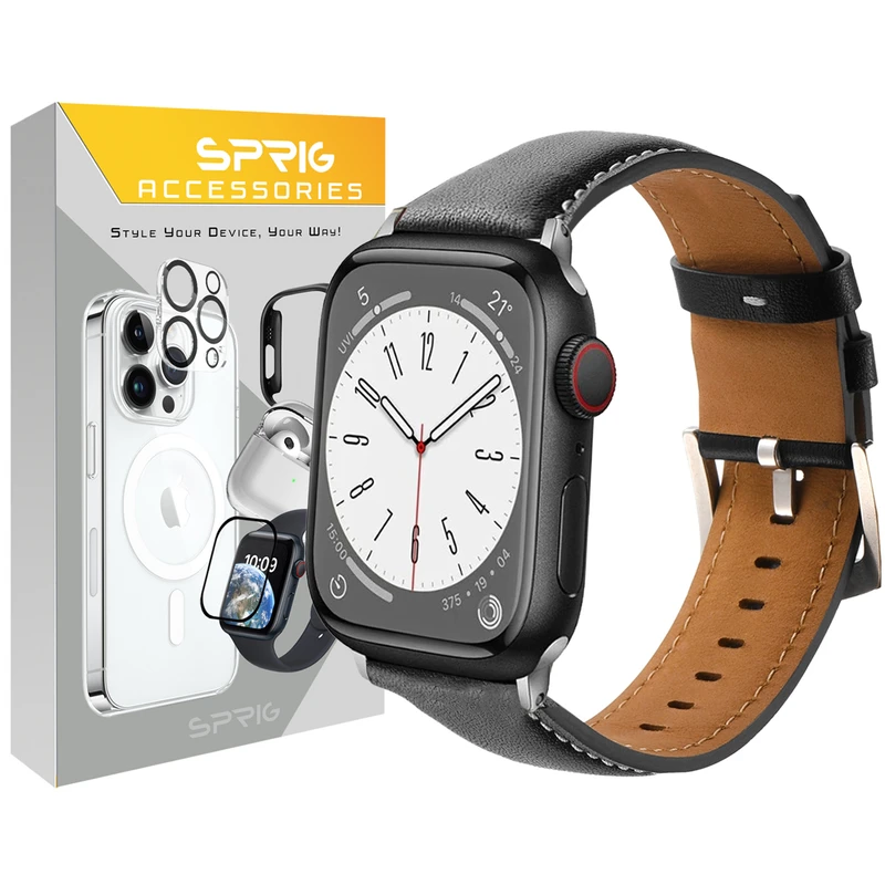 بند اسپریگ مدل SMP Leather مناسب برای اپل واچ Series 1 Aluminum 38 / Series 2 38mm / Series 3 38mm