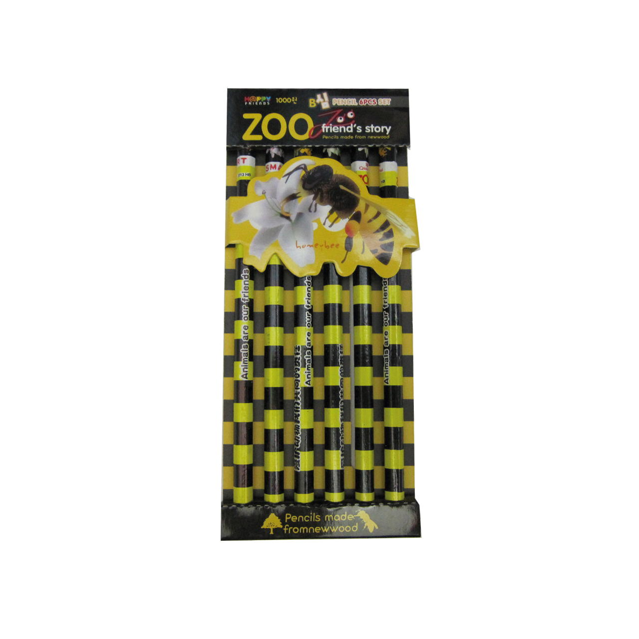 مداد مشکی مدل زنبور عسل بسته 6 عددی