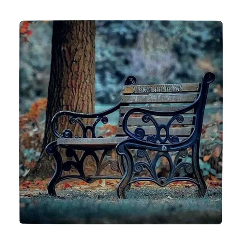  زیر لیوانی طرح نیمکت و جنگل پاییزی کد    3670443_1667