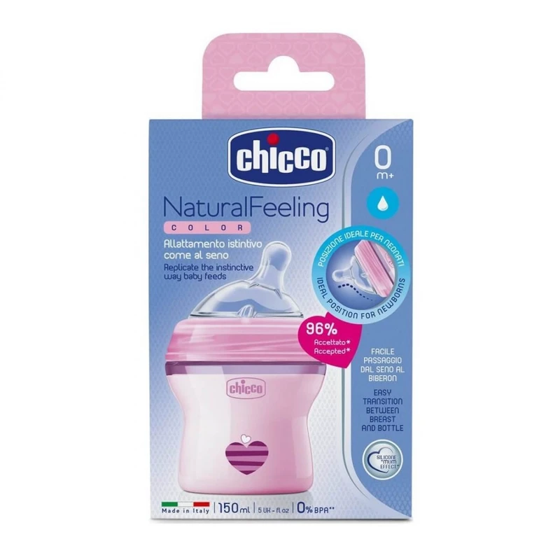 شیشه شیر چیکو مدل نچرال فیلینگ گنجایش 150 میلی لیتر