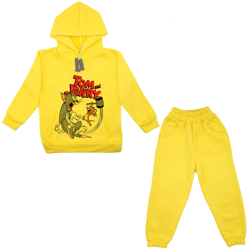 ست هودی و شلوار پسرانه مدل تام و جری کد A18