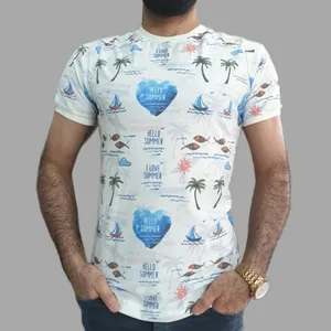 تی شرت آستین کوتاه مردانه مدل هاوایی نخ پنبه کد tm-2187 