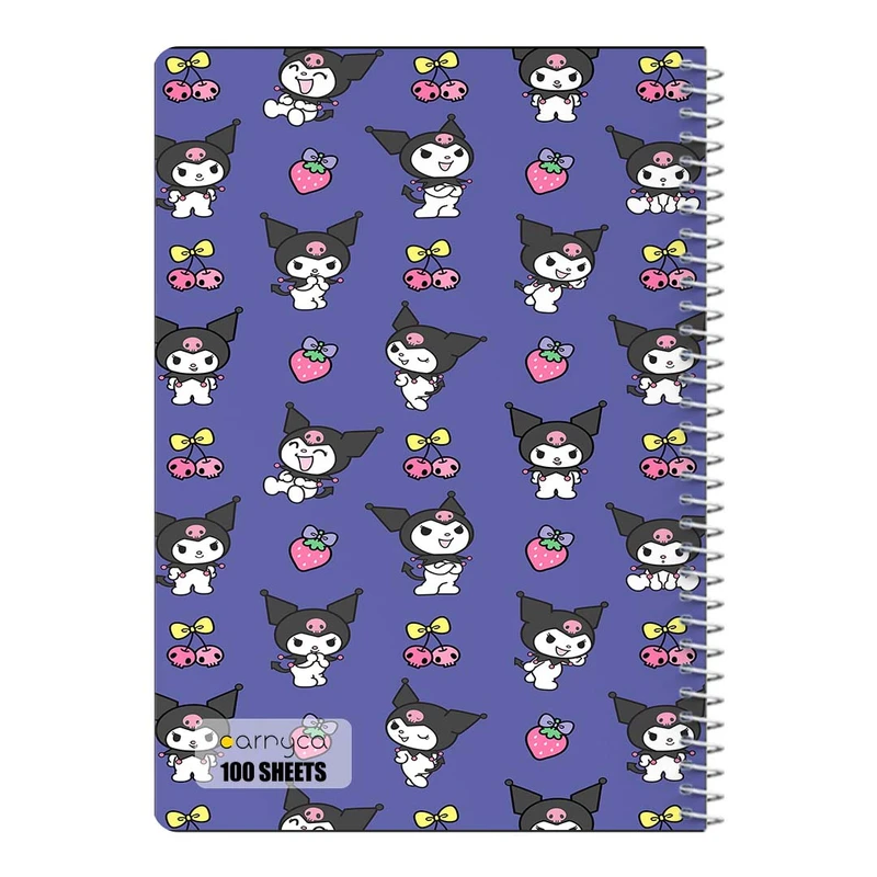 دفتر مشق 100 برگ سیمی کارنیکا طرح مای ملودی و کورومی My Melody & Kuromi کد 53399