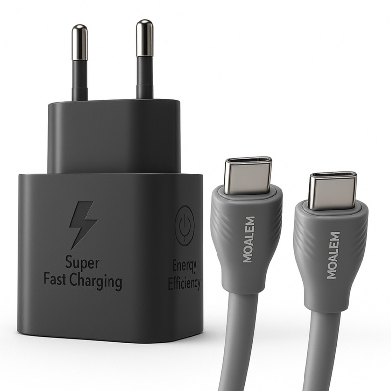 شارژر دیواری 25 وات معلم نوین مدل Galaxy A26 به همراه کابل USB-C