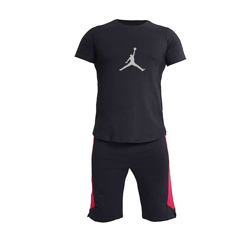 ست تی شرت و شلوارک مردانه مدل پنبه کد 02