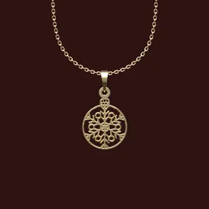 گردنبند طلا 18 عیار زنانه مدوپد مدل هندسی کد W2-1-1255